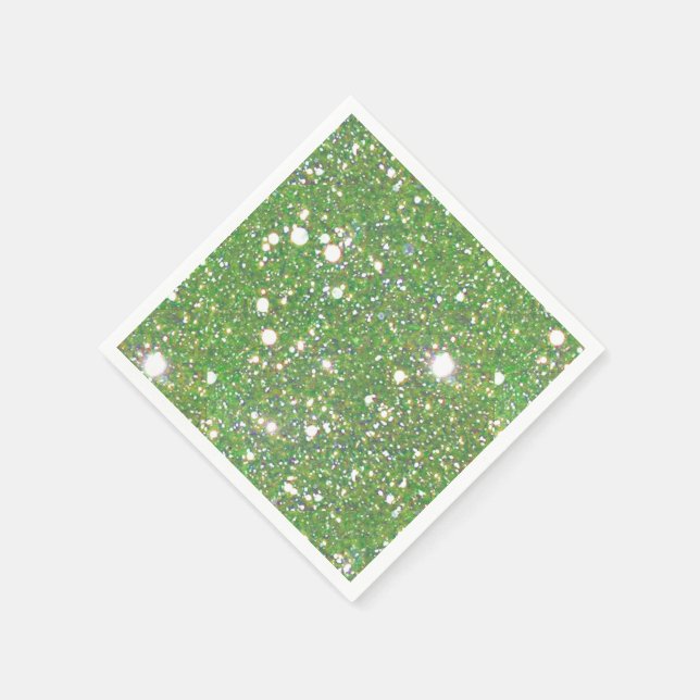Serviette Jetable Cocktail classique Green Sparkle Napkin (Coin)