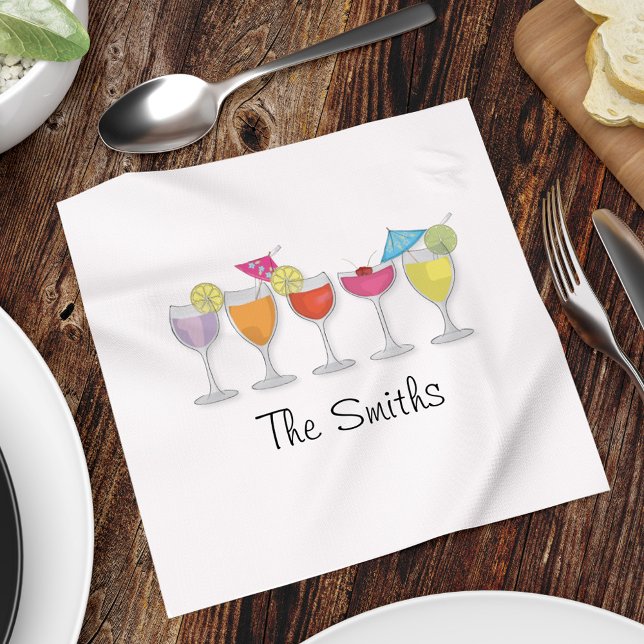 Serviette Jetable Cocktail coloré serviettes (Whimsical cocktail napkins, )
