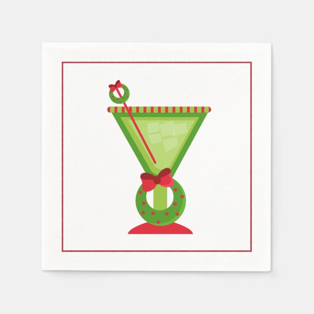 Serviette Jetable Cocktail de Noël Napkin (Devant)