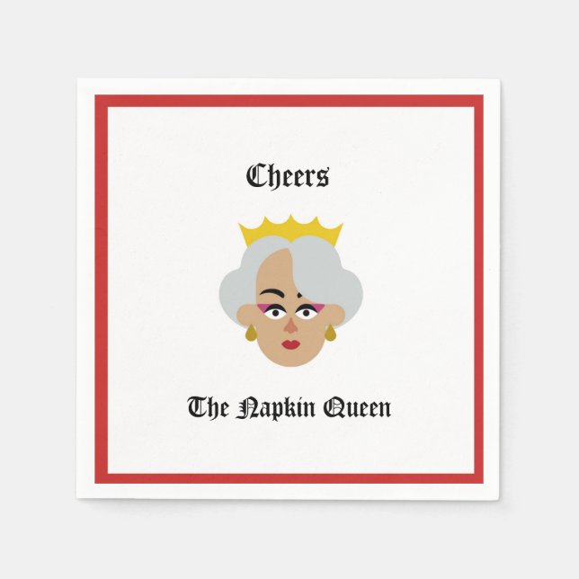 Serviette Jetable Cocktail Napkin Cheers de Napkin Queen (Devant)