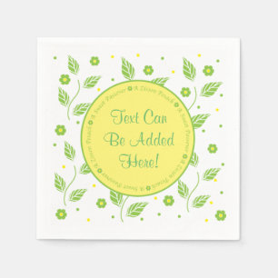 Serviette Jetable Cocktail Pâque Serviettes "Feuilles verts/jaunes"