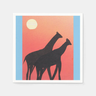 Serviette Jetable Cocktail serviettes avec design Giraffe