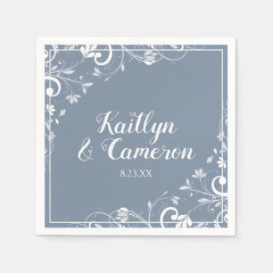 Serviette Jetable Cocktail serviettes   Bouquet chic (bleu foncé) DK