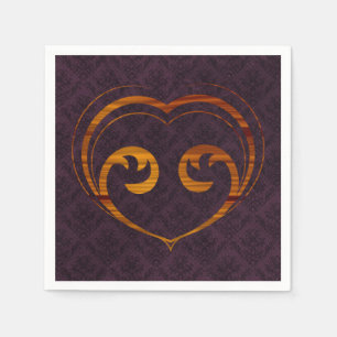 Serviette Jetable Coeur abstrait de Steampunk