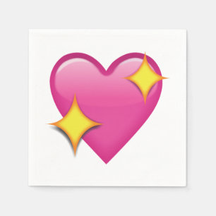 Serviette Jetable Coeur rose étincelant - Emoji