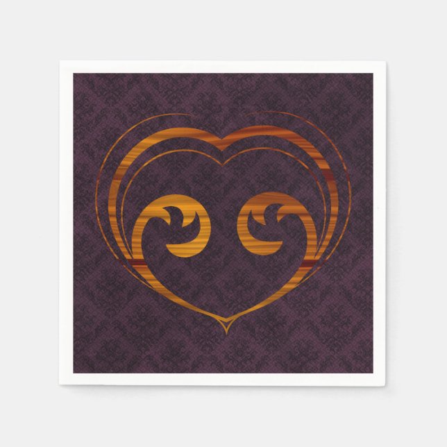 Serviette Jetable Coeur vapeur Abstrait (Devant)