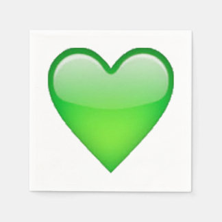 Serviette Jetable Coeur vert - Emoji