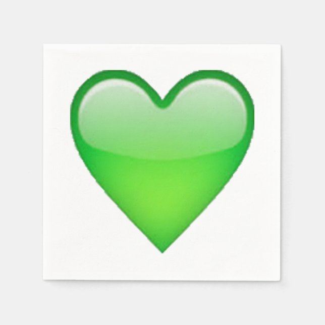 Serviette Jetable Coeur vert - Emoji (Devant)