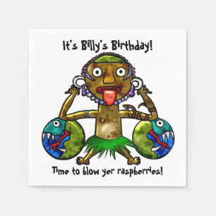 Serviette Jetable Conception drôle de partie de Tiki (personnalisé