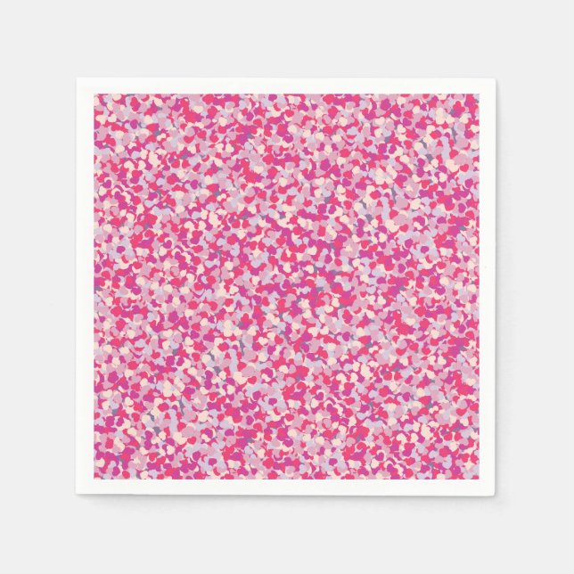 Serviette Jetable Confetti Coeur multicolore2 (Devant)