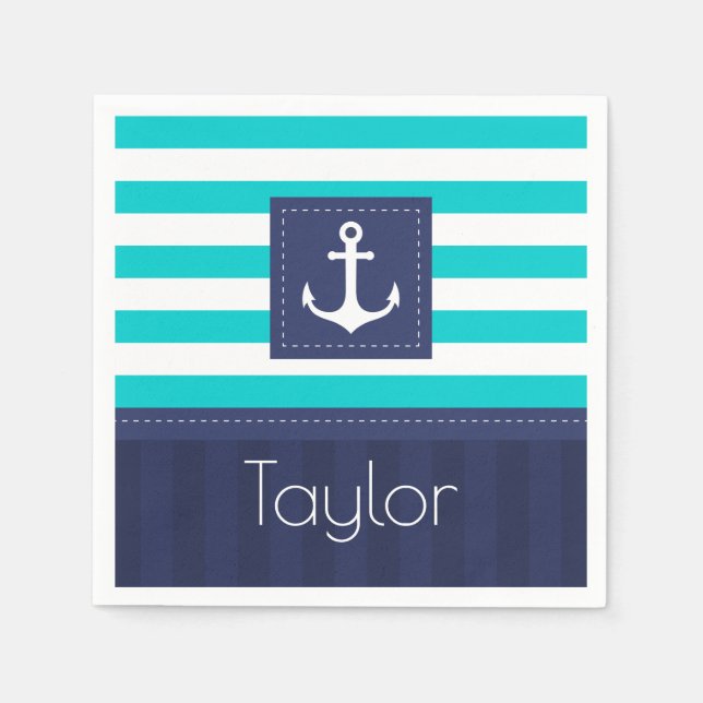 Serviette Jetable Contemporain Nautique Gratuit Conception Personnal (Devant)