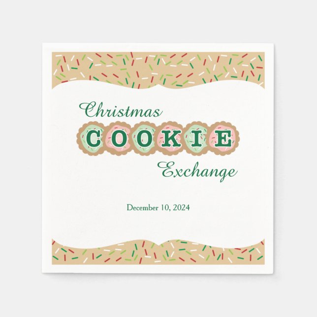 Serviette Jetable Cookie Exchange Frosted Holiday Cookies (Devant)