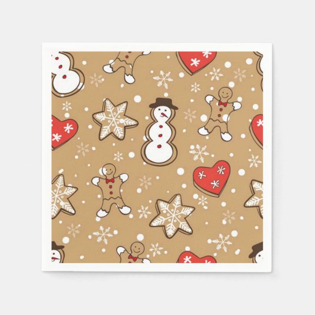 Serviette Jetable Cookies de Noël (Devant)