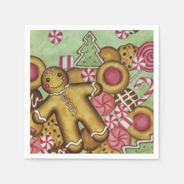 Serviette Jetable Cookies de Noël serviettes (Devant)