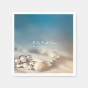 Serviette Jetable Coquillages et bijoux de perles Élégante douche de