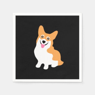 Serviette Jetable Corgi Chiot mignon et souriant