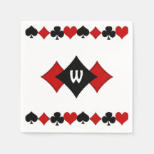 Costumes de cartes Art Déco rouge et noir - Monogr