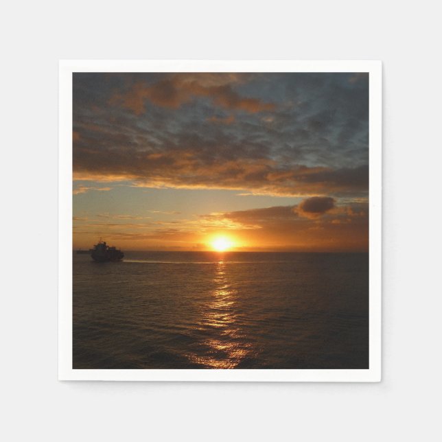Serviette Jetable Coucher de soleil sur la mer II (Devant)