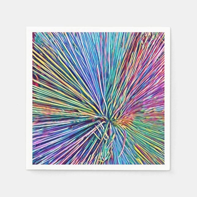 Serviette Jetable Couleurs arc-en-ciel brillantes et funky Papier Na (Devant)