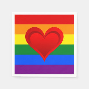 Serviette Jetable COULEURS DE DRAPEAU ET coeur rouge + vos idées