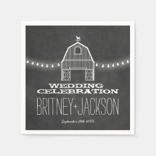 Serviette Jetable Country Rustic Chalkboard Barre Mariage serviettes