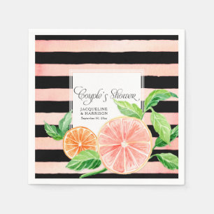 Serviette Jetable Couple Douche Pamplemousse Rose Noir Citrus Orange