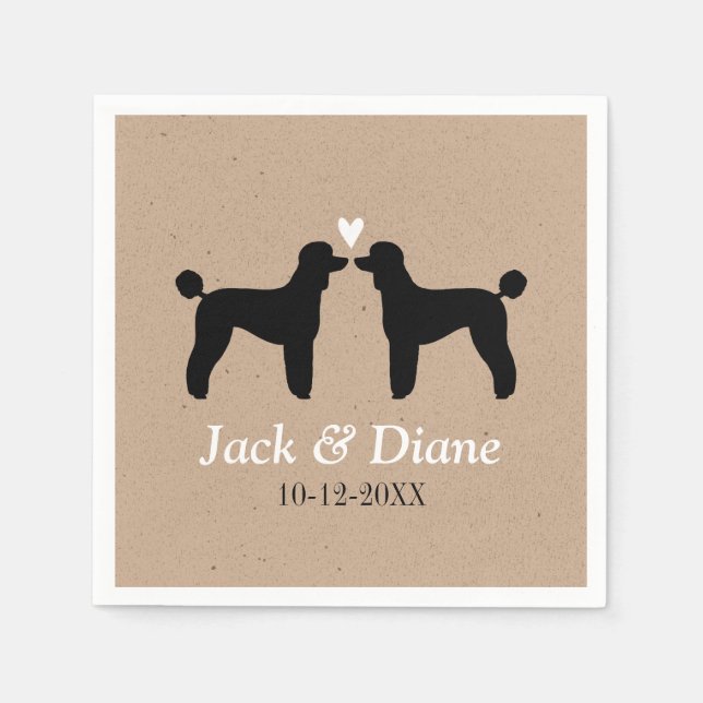 Serviette Jetable Couple Mariage standard avec texte personnalisé (Devant)