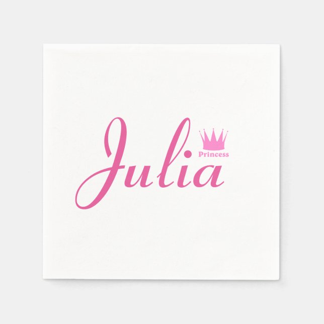 Serviette Jetable Couronne de Princesse (Devant)