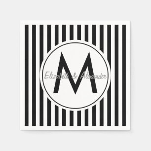 Serviette Jetable Coutume moderne de monogramme barrée