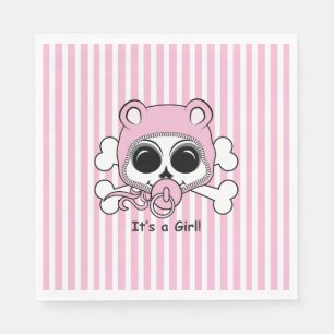 Serviette Jetable Crâne de Bébé Fille Mignon
