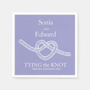 Serviette Jetable Cravate cardiaque le noeud mariage papier violet s