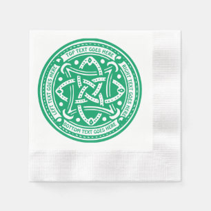 Serviette Jetable Créez votre propre noeud Celtique Shamrock Green I