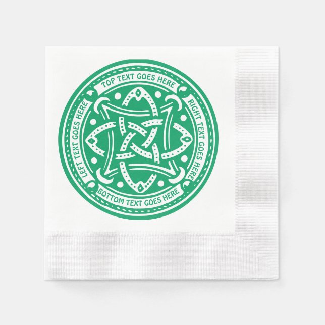 Serviette Jetable Créez votre propre noeud Celtique Shamrock Green I (Devant)