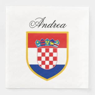 Serviette Jetable Croatia Flag Personalized