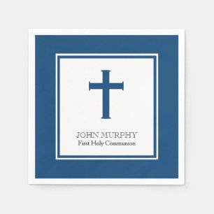 Serviette Jetable Croix Bleue de la Marine, Première Sainte Communio