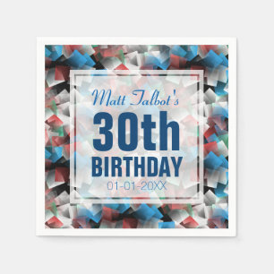 Serviette Jetable Cubist Abstrait 30e Anniversaire serviettes en pap