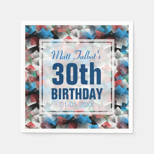 Serviette Jetable Cubist Abstrait 30e Anniversaire serviettes en pap (Devant)