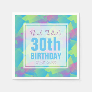 Serviette Jetable Cubist Abstrait Pastel 30e Anniversaire Papier Nap