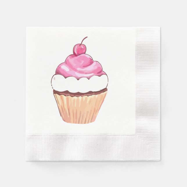 Serviette Jetable Cupcake (Devant)