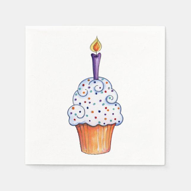 Serviette Jetable Cupcake (Devant)