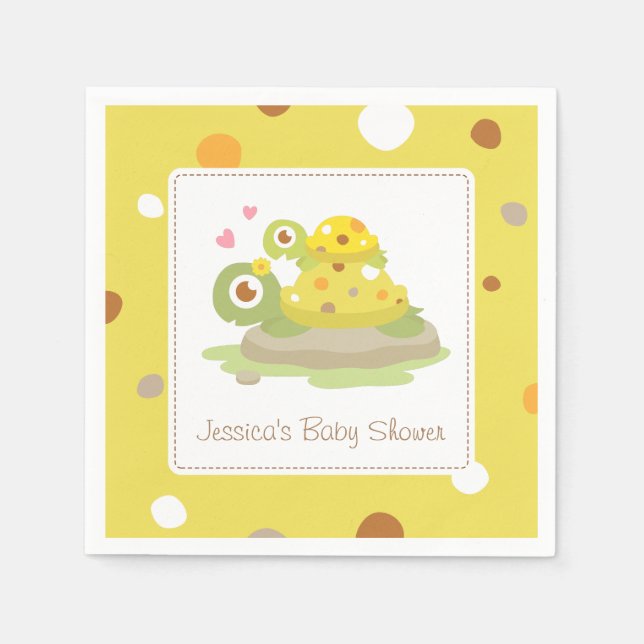 Serviette Jetable Cute Mommy Turtle Baby shower Party Fournitures (Devant)