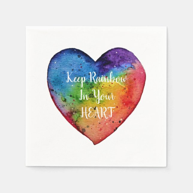 Serviette Jetable Cute Watercolor Rainbow (Devant)