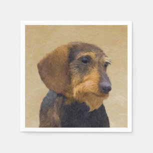 Serviette Jetable Dachshund (À poils durs) Peinture Chien Art origin