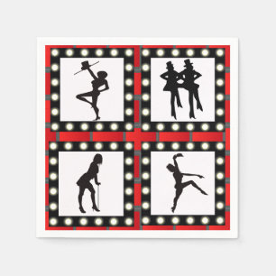 Serviette Jetable Danse de filles de scène de cabaret de danse