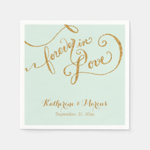 Serviette Jetable Décor de réception Napkin Script Forever Love Part