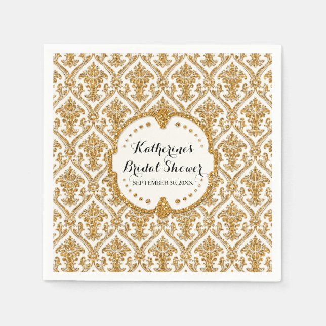Serviette Jetable Décor Fête des mariées Faux Gold Parties scintilla (Devant)