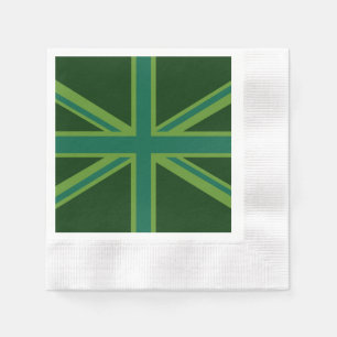 Serviette Jetable Décor turquoise vert Royaume-Uni Union Jack
