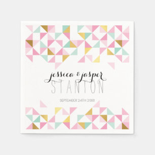 Serviette Jetable DÉCORATION DE MARIAGE motif géométrique aztèque tr