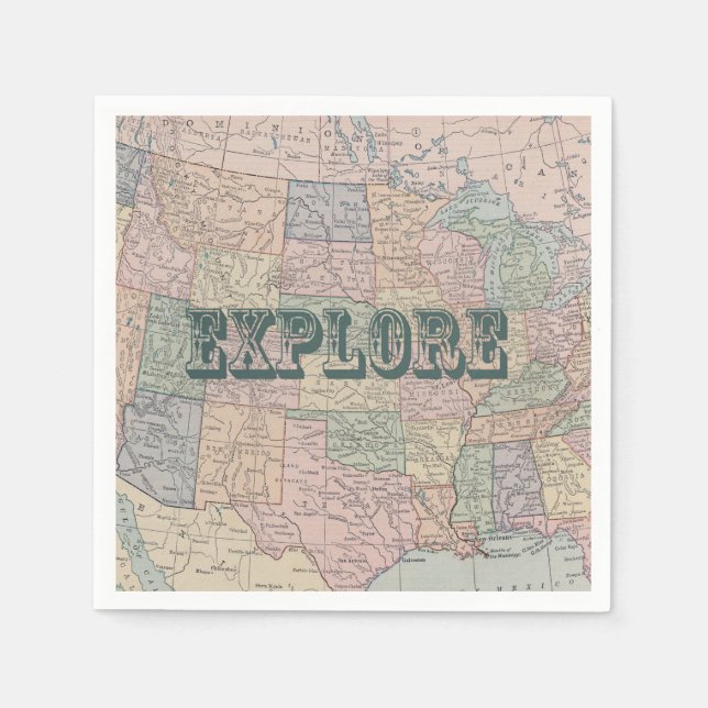 Serviette Jetable Découvrez le devis de voyage Napkin (Devant)
