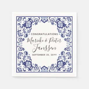 Serviette Jetable Delft Blauw Delft Blue Hollandais Mariage Dîner